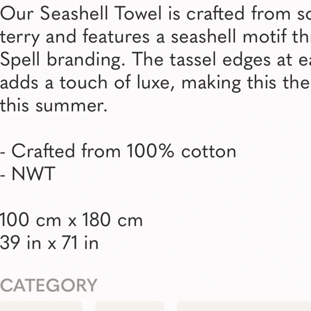 NWT Spell Seashell Beach Towel in Pistachio